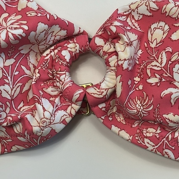 J. Crew O-Ring Bandeau Bikini Top Women's Plus 3X Pink Tossed Floral New BH555 - Picture 4 of 13